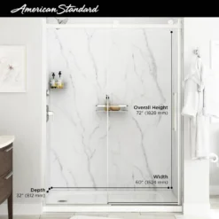 American Standard Passage 60 In. X 72 In. 2-Piece Glue-Up Alcove Shower Wall With Corner Shelf In Serene Marble -The Home Depot serene marble american standard alcove shower walls surrounds p2693 377 77 1000