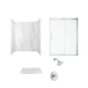 American Standard Passage 60 In. X 72 In. Left Drain 4-Piece Glue-Up Alcove Shower Wall Door Chatfield Shower Kit In Serene Marble