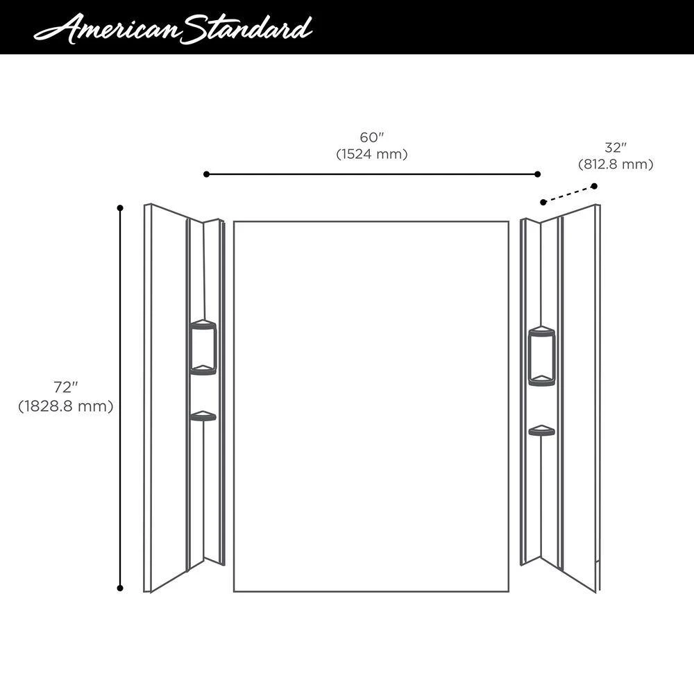 American Standard Ovation 32 In. X 60 In. X 72 In. 5-Piece Glue-Up Alcove Shower Wall Set In Silver Celestial 5 American Standard Ovation 32 In. X 60 In. X 72 In. 5-Piece Glue-Up Alcove Shower Wall Set In Silver Celestial - Image 5
