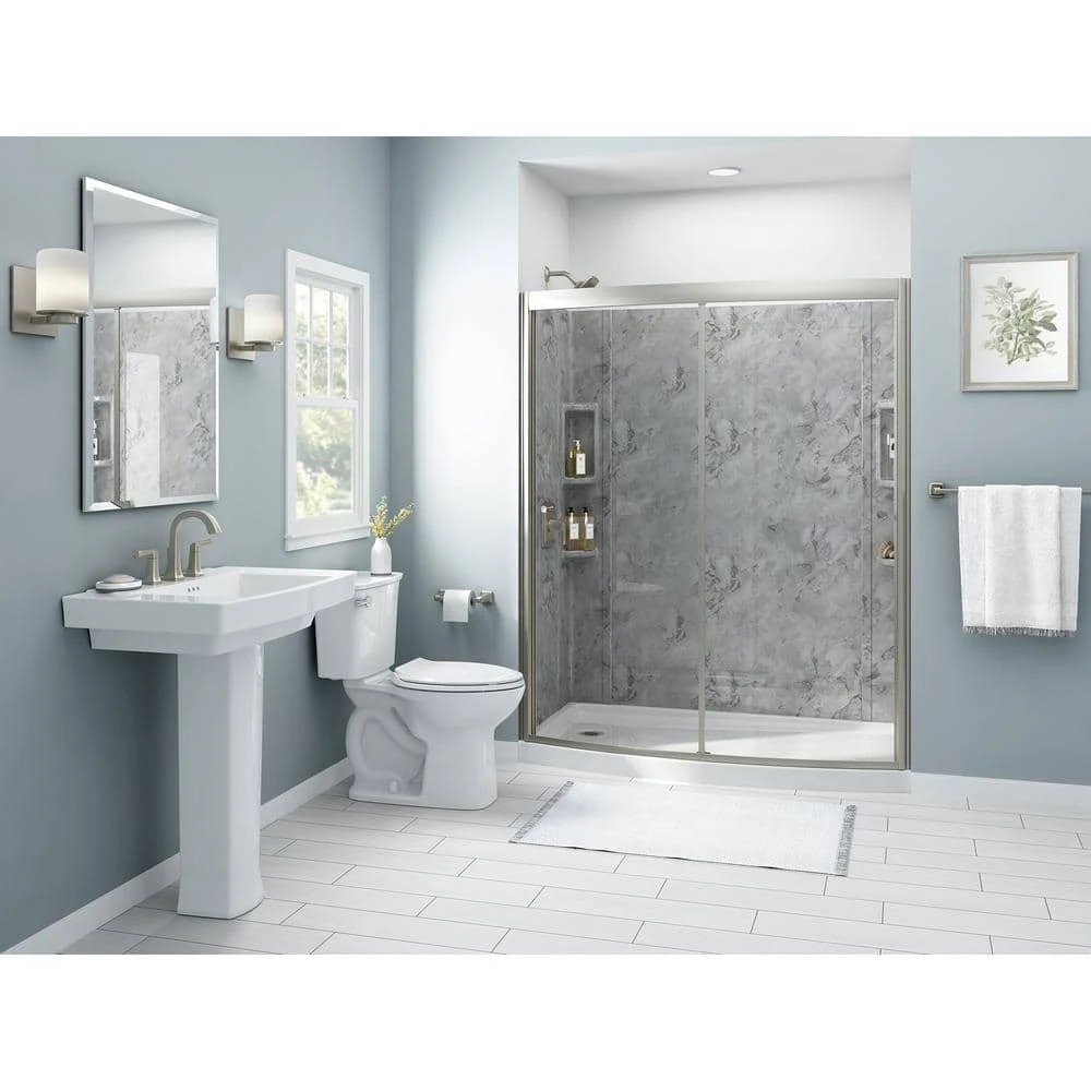 American Standard Ovation 32 In. X 60 In. X 72 In. 5-Piece Glue-Up Alcove Shower Wall Set In Silver Celestial 3 American Standard Ovation 32 In. X 60 In. X 72 In. 5-Piece Glue-Up Alcove Shower Wall Set In Silver Celestial - Image 3