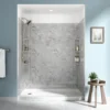 American Standard Ovation 32 In. X 60 In. X 72 In. 5-Piece Glue-Up Alcove Shower Wall Set In Silver Celestial