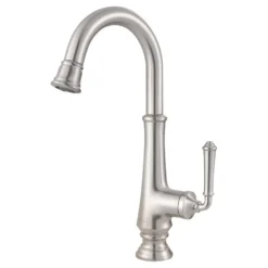 American Standard Delancey Single-Handle Bar Faucet With Pull-Down Spray In Stainless Steel -The Home Depot stainless steel american standard bar faucets 4279410 075 4f 1000
