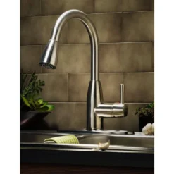 American Standard Fairbury Single-Handle Pull-Down Sprayer Kitchen Faucet In Stainless Steel -The Home Depot stainless steel american standard pull down kitchen faucets 4005ssf 66 1000