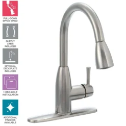 American Standard Fairbury Single-Handle Pull-Down Sprayer Kitchen Faucet In Stainless Steel -The Home Depot stainless steel american standard pull down kitchen faucets 4005ssf c3 1000