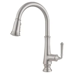 American Standard Delancey Single-Handle Pull-Down Sprayer Kitchen Faucet In Stainless Steel -The Home Depot stainless steel american standard pull down kitchen faucets 4279300 075 a0 1000