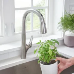 American Standard Avery Selectronic Single-Handle Pull-Down Sprayer Kitchen Faucet In Stainless Steel 20 American Standard Avery Selectronic Single-Handle Pull-Down Sprayer Kitchen Faucet In Stainless Steel -The Home Depot stainless steel american standard pull down kitchen faucets 4901380 075 66 1000