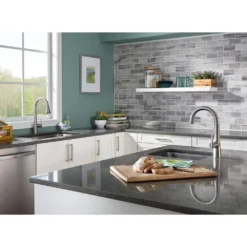 American Standard Edgewater Single-Handle Pull-Down Sprayer Kitchen Faucet With SelctFlo In Stainless Steel -The Home Depot stainless steel american standard pull down kitchen faucets 4932300 075 40 1000