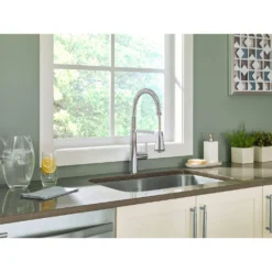 American Standard Edgewater Semi-Professional Single-Handle Pull-Down Sprayer Kitchen Faucet With SelctFlo In Stainless Steel -The Home Depot stainless steel american standard pull down kitchen faucets 4932350 075 a0 1000