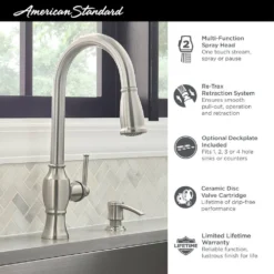 American Standard Marchand Single Handle Pull-Down Sprayer Kitchen Faucet In Stainless Steel 16 American Standard Marchand Single Handle Pull-Down Sprayer Kitchen Faucet In Stainless Steel -The Home Depot stainless steel american standard pull down kitchen faucets 7029301 075 40 1000