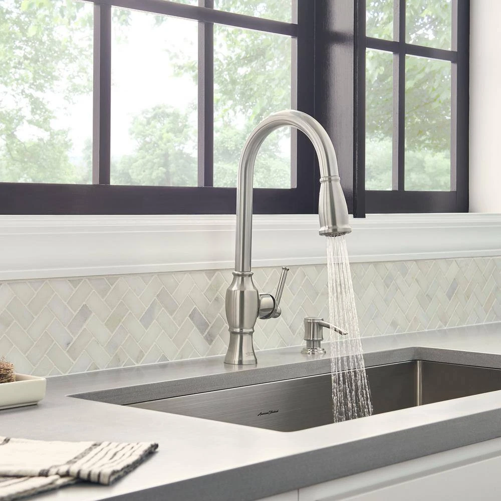 American Standard Marchand Single Handle Pull-Down Sprayer Kitchen Faucet In Stainless Steel 2 American Standard Marchand Single Handle Pull-Down Sprayer Kitchen Faucet In Stainless Steel - Image 2