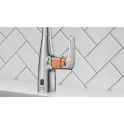 American Standard Colony Pro Touchless Single Handle Pull Down Sprayer Kitchen Faucet In Stainless Steel -The Home Depot stainless steel american standard pull down kitchen faucets 7077380 075 1f 1000