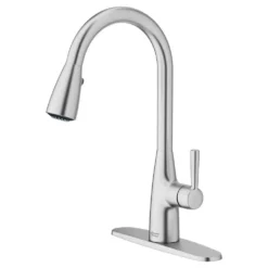 American Standard Fairbury 2S Single-Handle Pull-Down Sprayer Kitchen Faucet In Stainless Steel -The Home Depot stainless steel american standard pull down kitchen faucets 7418300 075 fa 1000