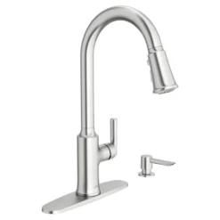 American Standard Raviv Single Handle Pull Down Sprayer Kitchen Faucet With Triple Spray And Lever Handles In Stainless Steel
