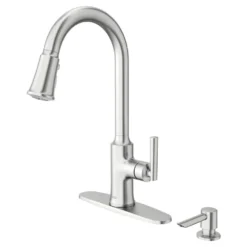 American Standard Raviv Single Handle Pull Down Sprayer Kitchen Faucet With Triple Spray And Lever Handles In Stainless Steel -The Home Depot stainless steel american standard pull down kitchen faucets 7421300 075 66 1000