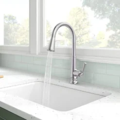 American Standard Palestra Single Handle Pull Down Sprayer Kitchen Faucet With Dual Spray In Stainless Steel -The Home Depot stainless steel american standard pull down kitchen faucets 7438301 075 1f 1000