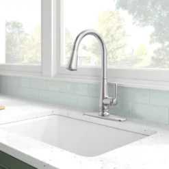 American Standard Palestra Single Handle Pull Down Sprayer Kitchen Faucet With Dual Spray In Stainless Steel -The Home Depot stainless steel american standard pull down kitchen faucets 7438301 075 44 1000