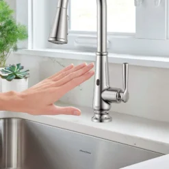 American Standard Palestra Touchless Single Handle Pull Down Sprayer Kitchen Faucet With Dual Spray In Stainless Steel 16 American Standard Palestra Touchless Single Handle Pull Down Sprayer Kitchen Faucet With Dual Spray In Stainless Steel -The Home Depot stainless steel american standard pull down kitchen faucets 7438381 075 40 1000