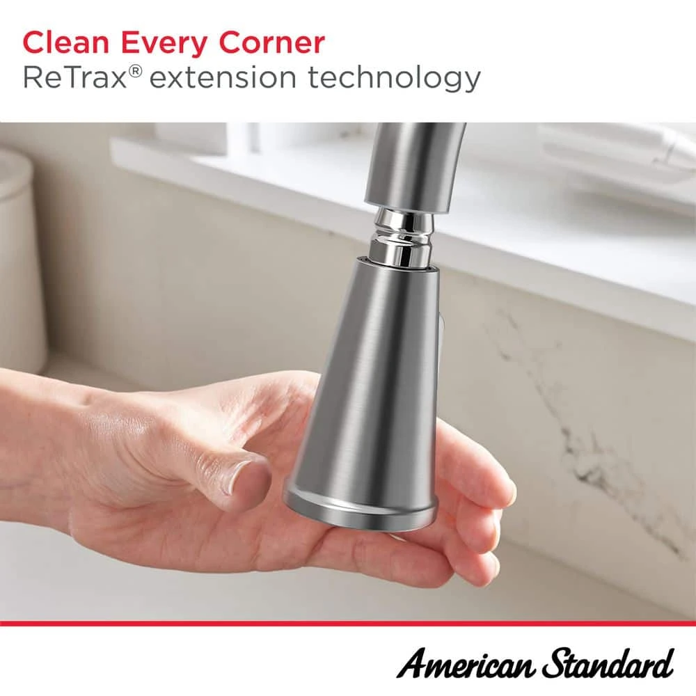 American Standard Palestra Touchless Single Handle Pull Down Sprayer Kitchen Faucet With Dual Spray In Stainless Steel 8 American Standard Palestra Touchless Single Handle Pull Down Sprayer Kitchen Faucet With Dual Spray In Stainless Steel - Image 8