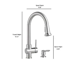 American Standard Montvale Single-Handle Pull-Down Sprayer Kitchen Faucet With Soap Dispenser In Stainless Steel -The Home Depot stainless steel american standard pull down kitchen faucets 9379315 075 40 1000