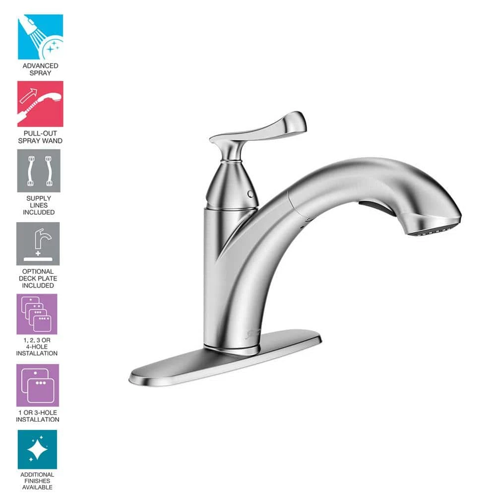 American Standard Chatfield Single-Handle Pull-Out Sprayer Kitchen Faucet In Stainless Steel 14 American Standard Chatfield Single-Handle Pull-Out Sprayer Kitchen Faucet In Stainless Steel - Image 14