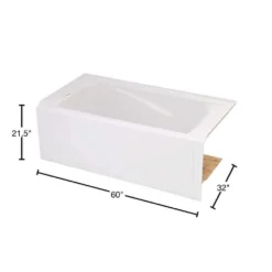 American Standard EverClean 60 In. X 32 In. Left Drain Soaking Tub In White 9 American Standard EverClean 60 In. X 32 In. Left Drain Soaking Tub In White -The Home Depot white american standard alcove bathtubs 2425l 202 020 40 1000