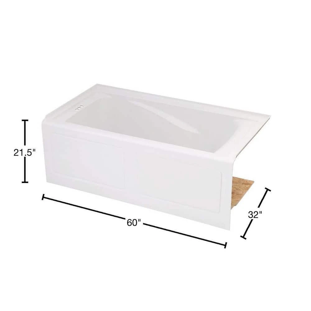 American Standard EverClean 60 In. X 32 In. Left Drain Soaking Tub In White 3 American Standard EverClean 60 In. X 32 In. Left Drain Soaking Tub In White - Image 3
