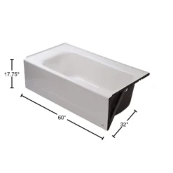 American Standard Cambridge 60 In. X 32 In. Soaking Bathtub With Right Hand Drain In White -The Home Depot white american standard alcove bathtubs 2461 002 020 40 1000