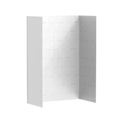 American Standard Aspirations 60 In. W X 84 In. H X 32 In. D Four Piece Glue Up Alcove Shower Wall Surround In White Subway Tile