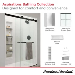 American Standard Aspirations 60 In. W X 84 In. H X 32 In. D Four Piece Glue Up Alcove Shower Wall Surround In White Subway Tile -The Home Depot white american standard alcove shower walls surrounds 2951swt32 020 fa 1000