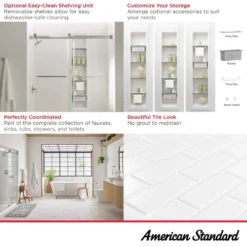 American Standard Aspirations 48 In. W X 84 In. H X 36 In. D 4-Piece Glue Up Alcove Shower Wall Surrounds In White Subway Tile -The Home Depot white american standard alcove shower walls surrounds 2951swt48 020 40 1000