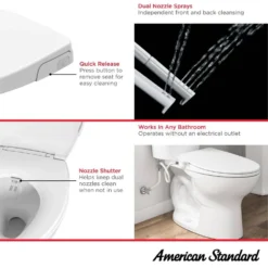 American Standard AquaWash Essentials Non-Electric Bidet Seat For Elongated Toilets In White -The Home Depot white american standard bidet toilet seats 8043a60g 020 40 1000