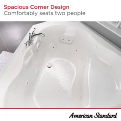 American Standard EverClean 77 In. Acrylic Corner Drop-in Whirlpool Bathtub In White -The Home Depot white american standard corner bathtubs 6060lce 020 1d 1000
