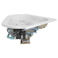 American Standard EverClean 77 In. Acrylic Corner Drop-in Whirlpool Bathtub In White