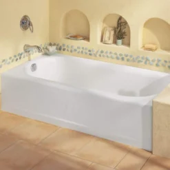 American Standard Princeton 60 In. X 34 In. Rectangular Soaking Bathtub With Left Hand Drain In White -The Home Depot white american standard drop in tubs 2394 202 020 4f 1000