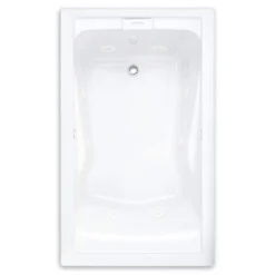 American Standard EverClean 60 In. X 32 In. Reversible Drain Whirlpool Tub In White