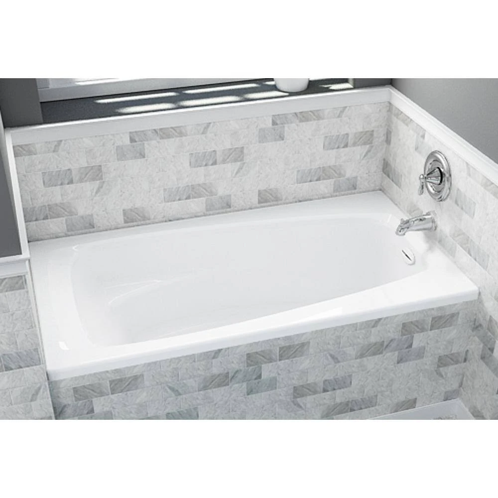 American Standard Renaissance 60 In. X 32.75 In. Rectangular Soaking Bathtub With Reversible Hand Drain In White 3 American Standard Renaissance 60 In. X 32.75 In. Rectangular Soaking Bathtub With Reversible Hand Drain In White - Image 3