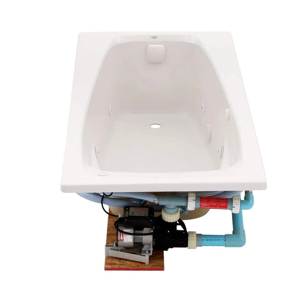 American Standard EverClean 60 In. X 32.8 In. Rectangular Whirlpool Bathtub With Reversible Drain In White 8 American Standard EverClean 60 In. X 32.8 In. Rectangular Whirlpool Bathtub With Reversible Drain In White - Image 8