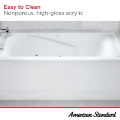 American Standard EverClean Reversible Drain 60 In. Acrylic Rectangular Drop-in 8-Jet Whirlpool Bathtub In White -The Home Depot white american standard drop in tubs 2771lc 020 4f 1000