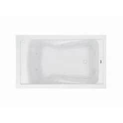 American Standard EverClean Reversible Drain 60 In. Acrylic Rectangular Drop-in 8-Jet Whirlpool Bathtub In White