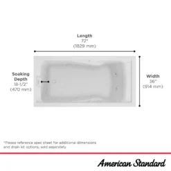 American Standard EverClean 72 In. Acrylic Rectangular Drop-in Whirlpool Bathtub In White 13 American Standard EverClean 72 In. Acrylic Rectangular Drop-in Whirlpool Bathtub In White -The Home Depot white american standard drop in tubs 7236lc 020 40 1000