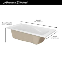 American Standard Evolution 72 In. X 36 In. Acrylic Soaking Bathtub With Reversible Drain In White -The Home Depot white american standard drop in tubs 7236v 002 020 31 1000
