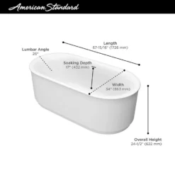 American Standard Studio S 68 In. X 34 In. Soaking Bathtub With Center Hand Drain In White 17 American Standard Studio S 68 In. X 34 In. Soaking Bathtub With Center Hand Drain In White -The Home Depot white american standard freestanding tubs 2549004 020 66 1000
