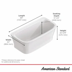 American Standard Aspirations 68 In. X 34 In. Freestanding Soaking Bathtub In White 9 American Standard Aspirations 68 In. X 34 In. Freestanding Soaking Bathtub In White -The Home Depot white american standard freestanding tubs 2677004 020 44 1000