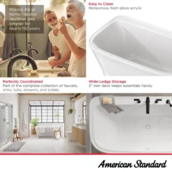 American Standard Aspirations 60 In. X 34 In. Freestanding Soaking Bathtub In White -The Home Depot white american standard freestanding tubs 2967004 020 a0 1000