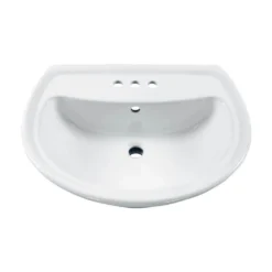 American Standard Cadet 6 In. Pedestal Sink Basin With 4 In. Faucet Centers In White