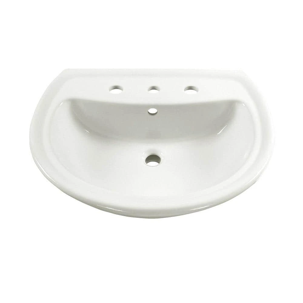 American Standard Cadet 6 In. Pedestal Sink Basin With 8 In. Faucet Centers In White 1 American Standard Cadet 6 In. Pedestal Sink Basin With 8 In. Faucet Centers In White