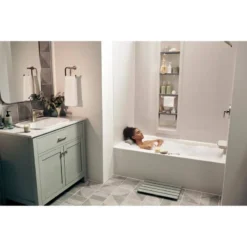 American Standard Aspirations 15 In. W X 65 In. H X 4.12 In. D In. Shower Niche Customizable Shower Shelf Unit In White -The Home Depot white american standard shower niches 7192000 020 c3 1000