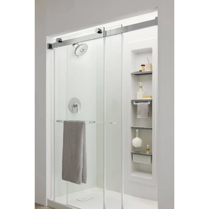 American Standard Aspirations 60 In. L X 32 In. W Single Threshold Alcove Shower Pan Base With Left Drain In White 4 American Standard Aspirations 60 In. L X 32 In. W Single Threshold Alcove Shower Pan Base With Left Drain In White - Image 4