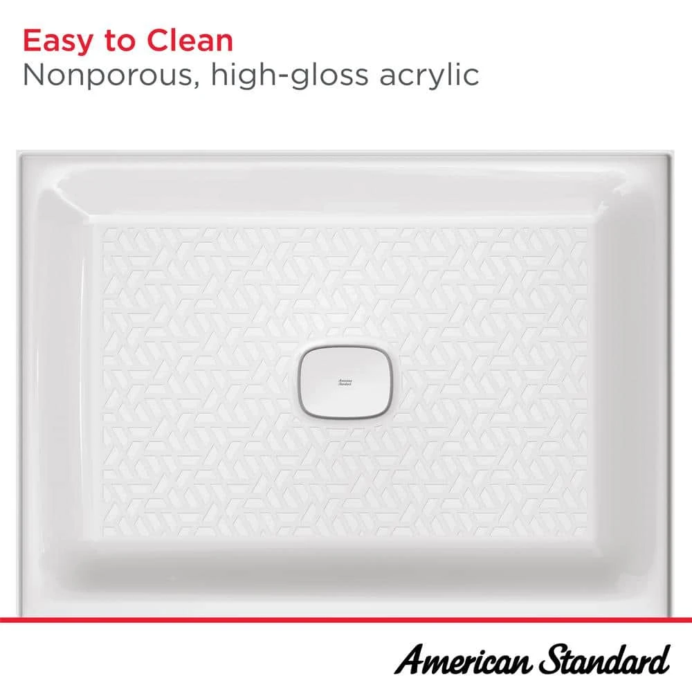 American Standard Aspirations 48 In. L X 36 In. W Single Threshold Alcove Shower Pan Base With Center Drain In White 6 American Standard Aspirations 48 In. L X 36 In. W Single Threshold Alcove Shower Pan Base With Center Drain In White - Image 6