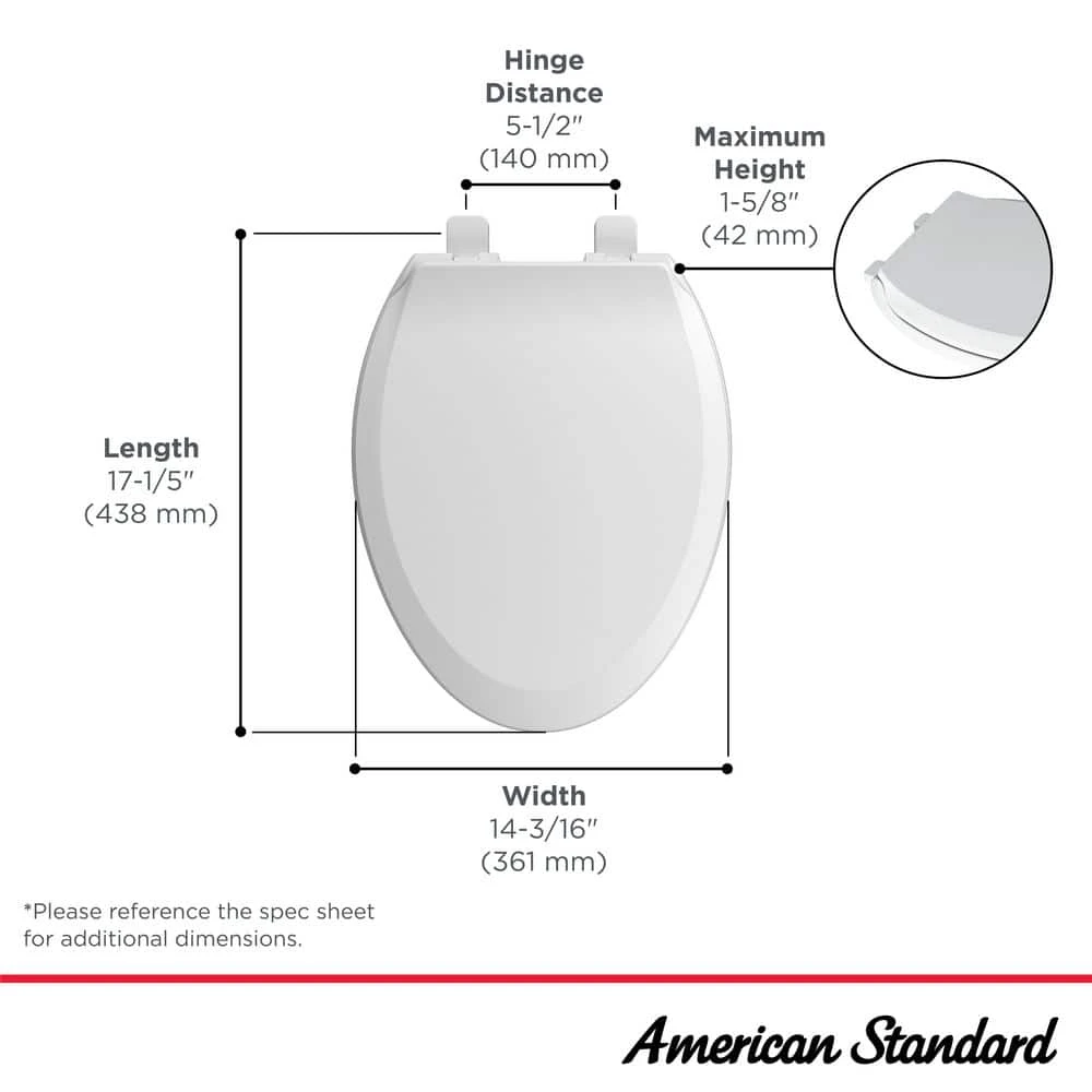 American Standard Elongated Slow Close Toilet Seat In White 3 American Standard Elongated Slow Close Toilet Seat In White - Image 3